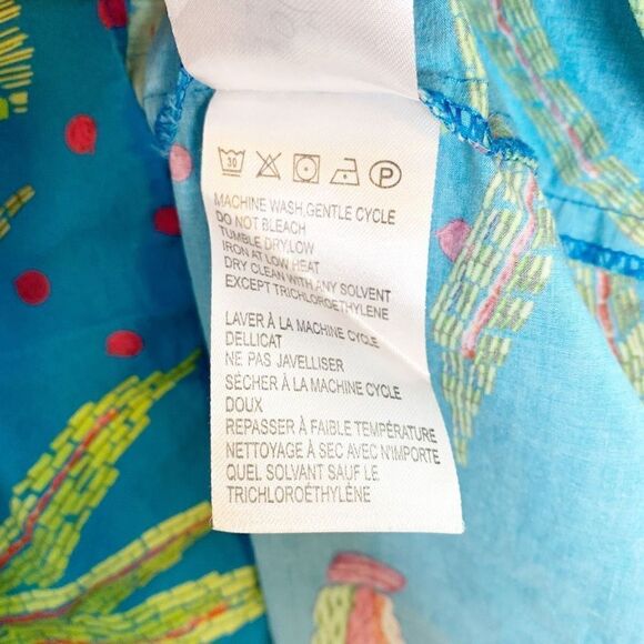 FARM RIO Tropics Tiered Midi Dress In Blue Banana Print Midi Dress Women’s Sz XS - Picture 11 of 15